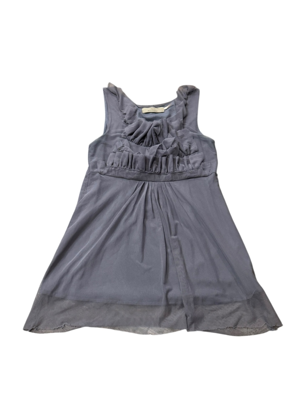 EUC Burlapp Women's Gray Ruffle Top XS Anthropologie